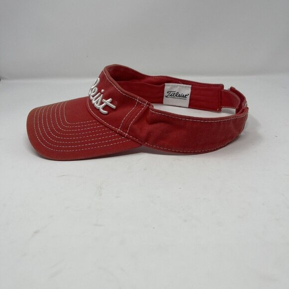 Titleist Pro V1 Red Adjustable Embroidered Golf Visor Cap Hat - Picture 7 of 12